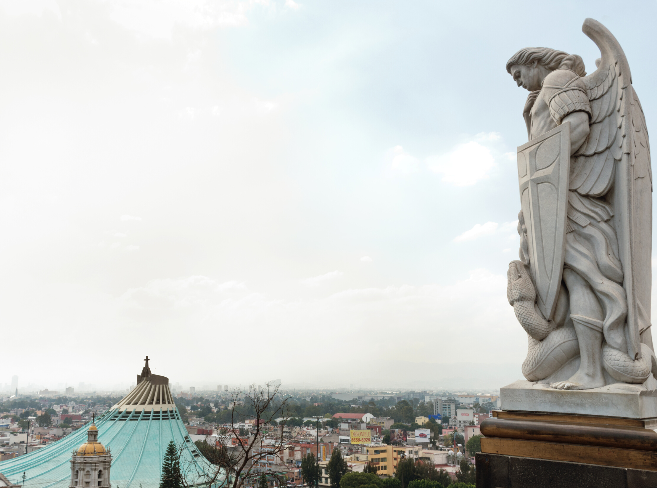 Statue of the Archangel Michael near the Basilica of Guadalupe in Mexico City